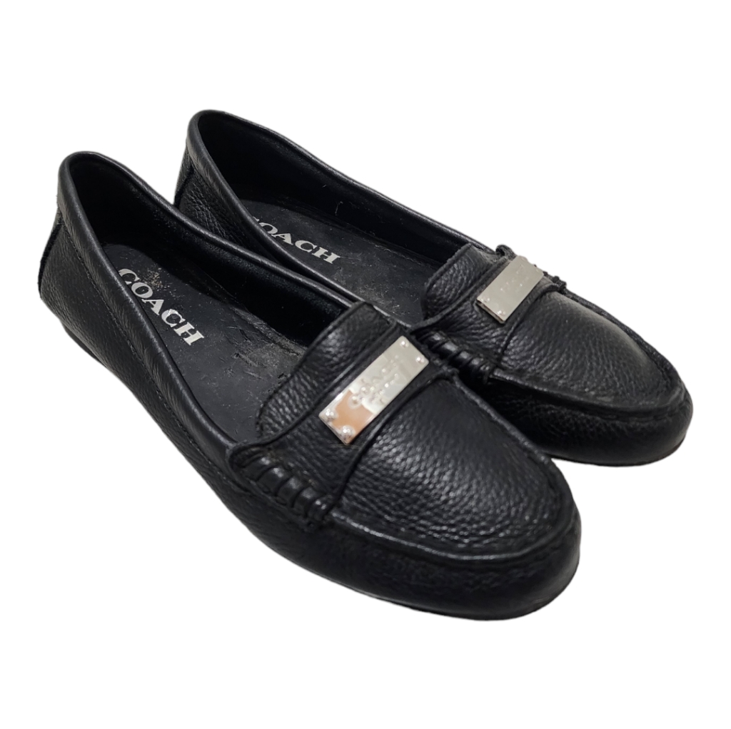 Coach Frederica Black Leather Driving Loafers 5